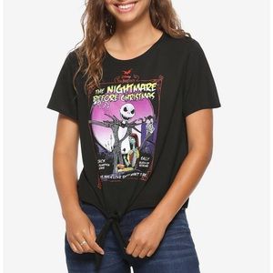 NWOT The Nightmare Before Christmas Poster Tie-Front Girls T-Shirt